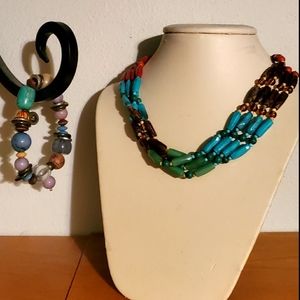 Faux stone necklace and bracelet